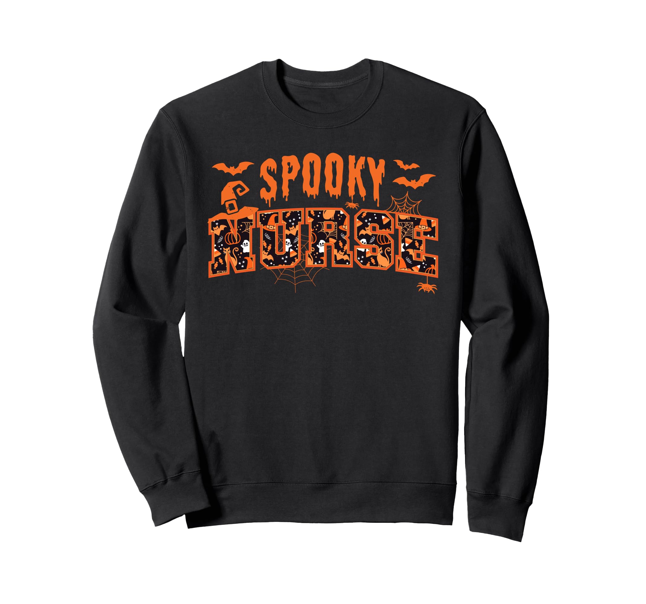Spooky Nurse Ghost Halloween Sweatshirt - Novelty Apparel Men Women - T-Shirt, Sweatshirt, Hoodie