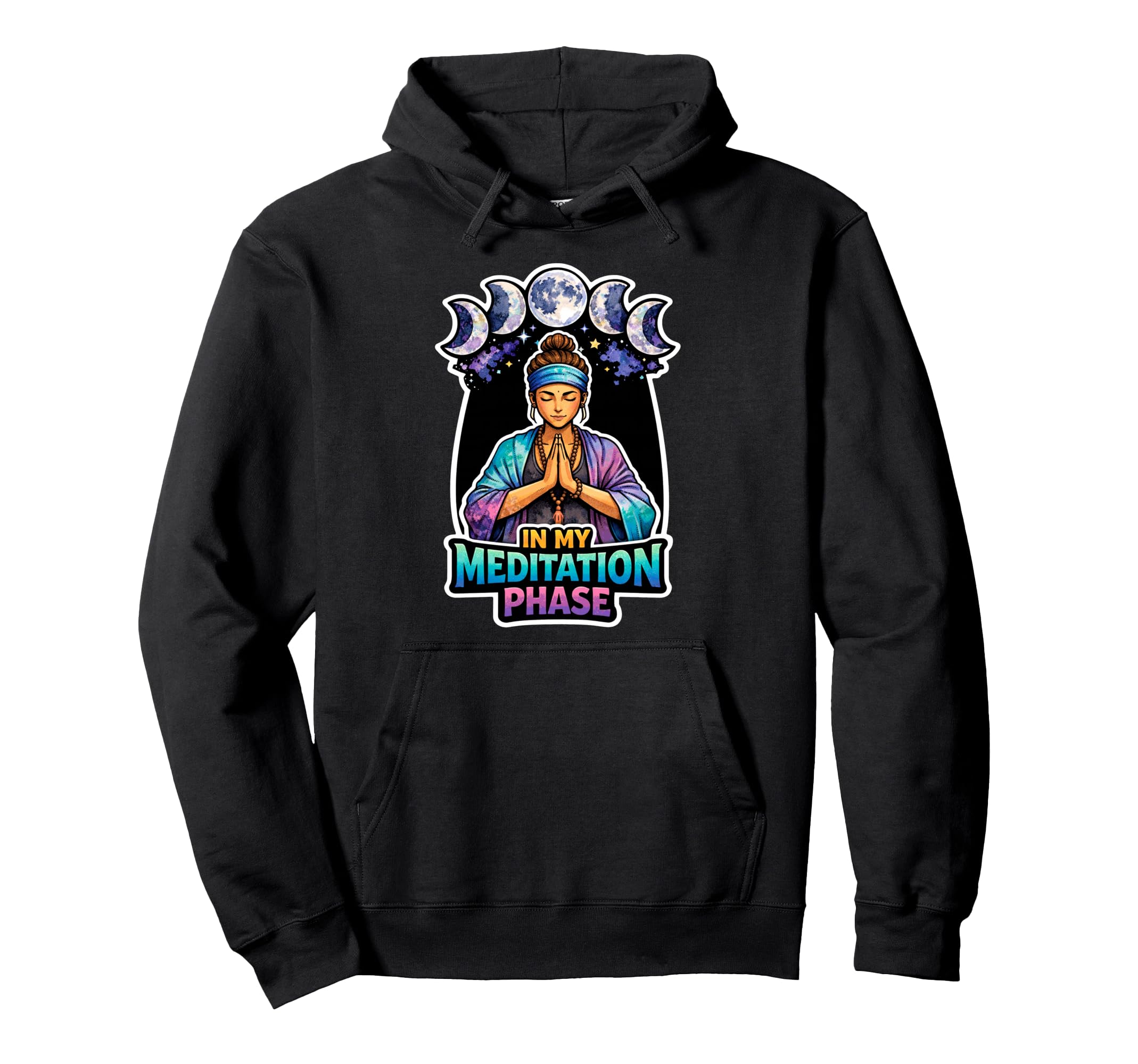 Moon Meditation Lunar Mindfulness Hoodie - Custom Art Print Unisex - T-Shirt, Sweatshirt, Hoodie
