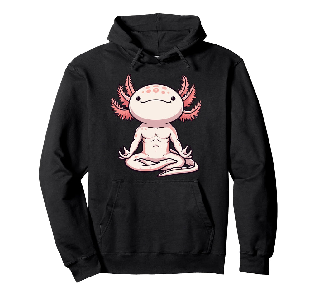 Meditation Axolotl Yoga Pose Relaxing Hoodie - Casual Everyday Wear Unisex - T-Shirt, Sweatshirt, Hoodie