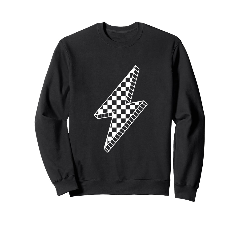 Checkered Lightning Stylish Sweatshirt - Casual Everyday Wear Men Women - T-Shirt, Sweatshirt, Hoodie