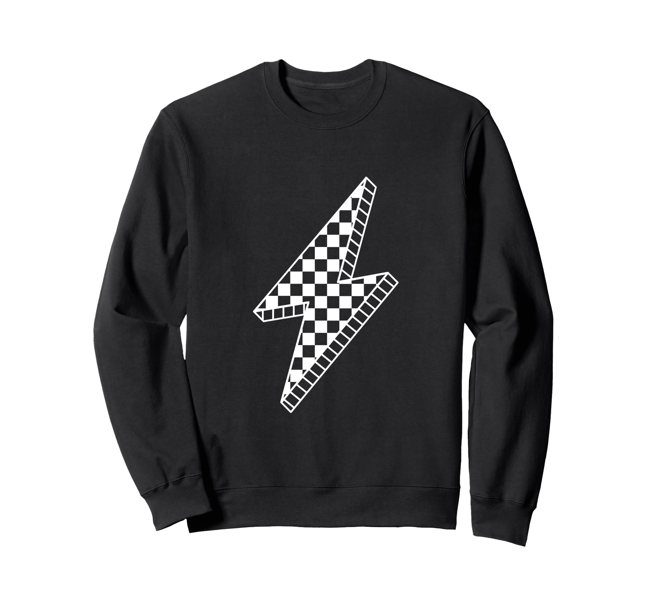 Checkered Lightning Stylish Sweatshirt - Casual Everyday Wear Men Women - T-Shirt, Sweatshirt, Hoodie