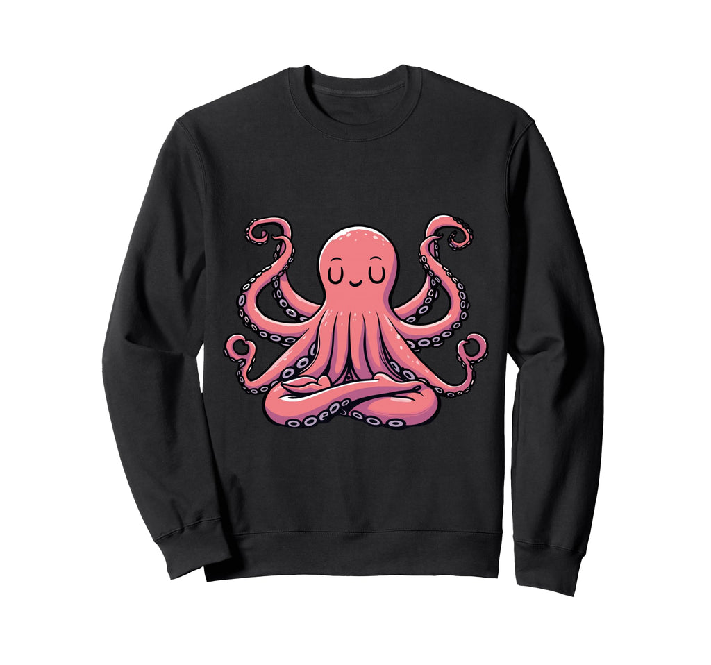 Meditation Octopus Yoga Pose Relaxing Sweatshirt - Minimalist Print Unisex - T-Shirt, Sweatshirt, Hoodie