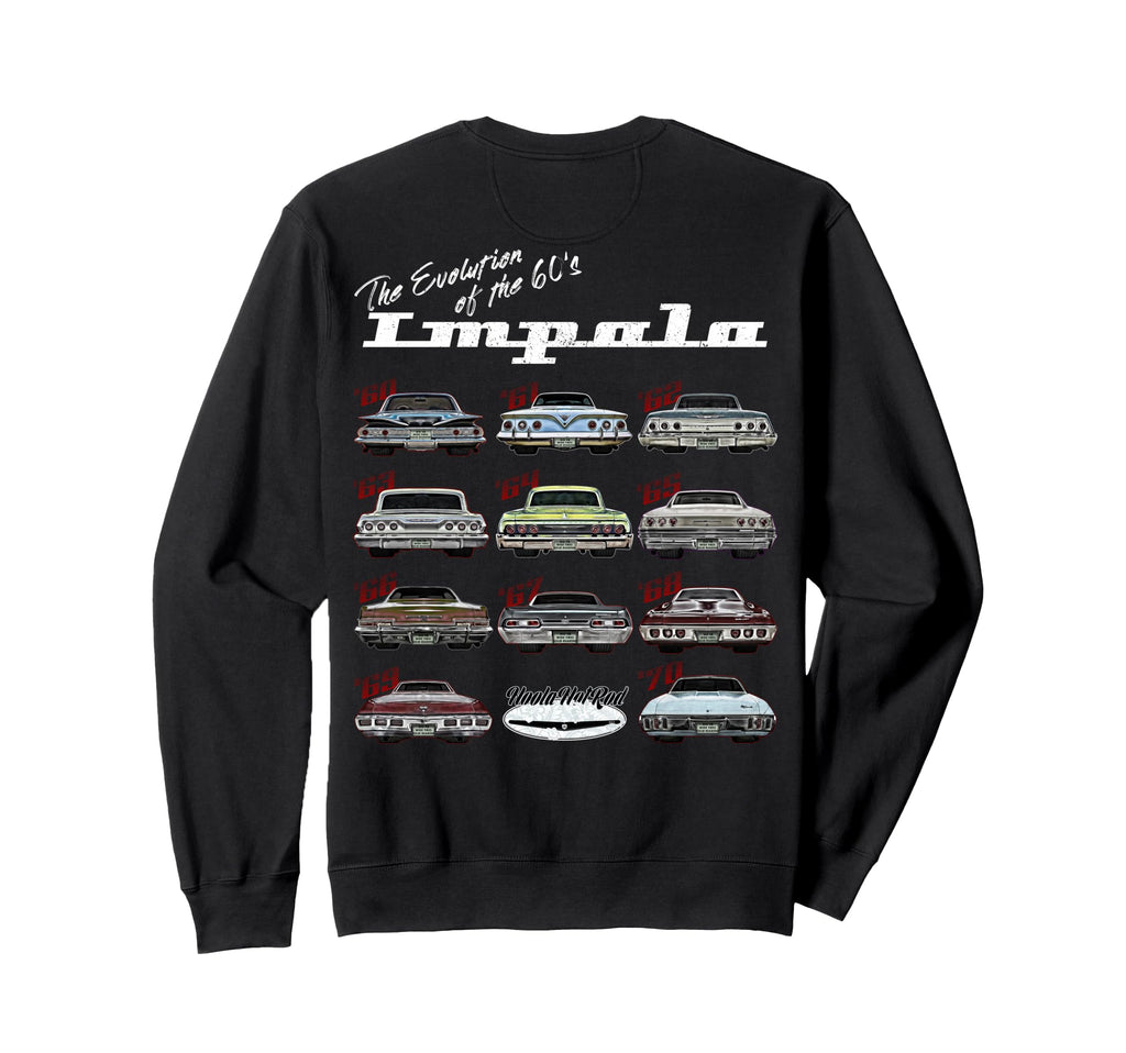Evolution 60S Impala 1960 Hot Rod Sweatshirt - Custom Art Print Unisex - T-Shirt, Sweatshirt, Hoodie