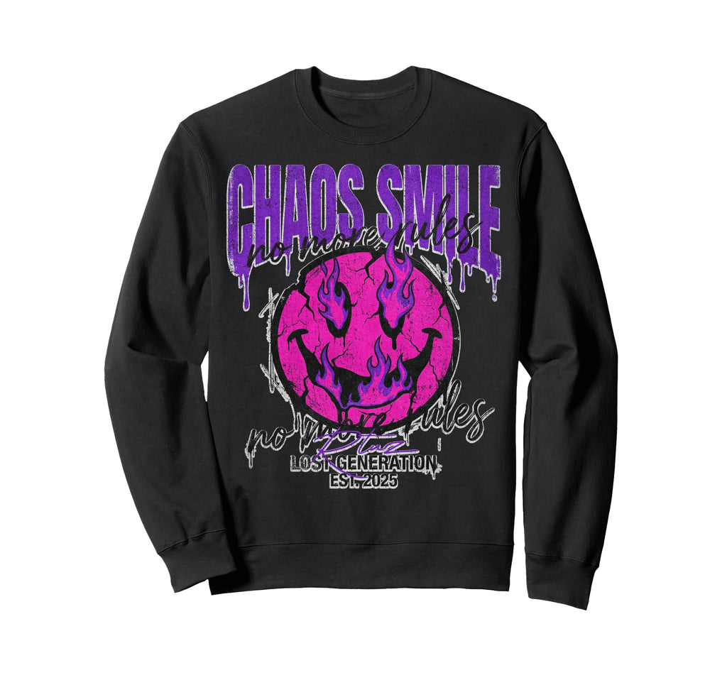 Aesthetic Streetwear Smile Sweatshirt - Custom Art Print Unisex - T-Shirt, Sweatshirt, Hoodie