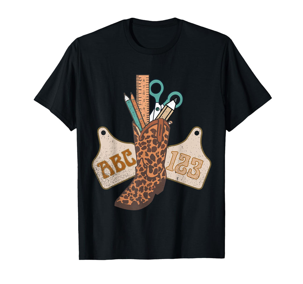 Abc 123 Western Teacher Life Cowboy Cowgirl T-Shirt - Graphic Print Unisex - T-Shirt, Sweatshirt, Hoodie