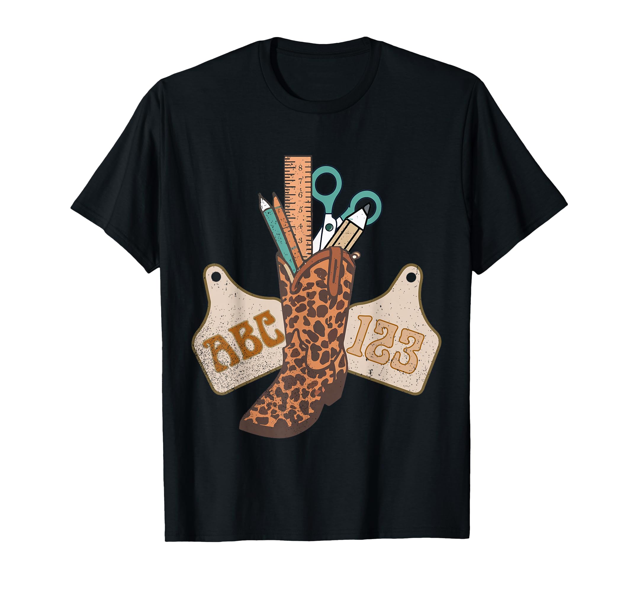 Abc 123 Western Teacher Life Cowboy Cowgirl T-Shirt - Graphic Print Unisex - T-Shirt, Sweatshirt, Hoodie