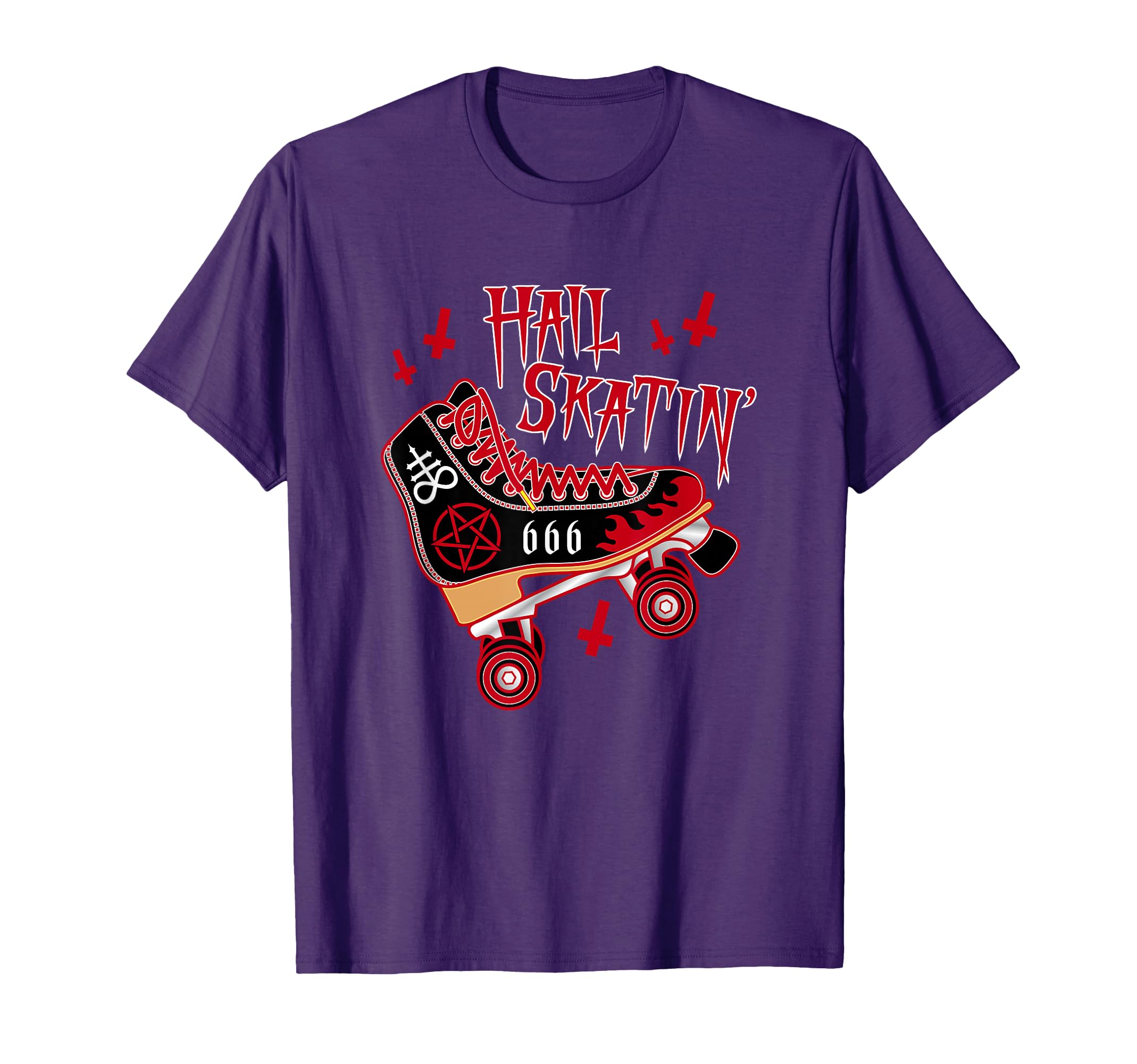 Satanic Hail Skatin Rollerskating T-Shirt - Aesthetic Graphic Men Women - T-Shirt, Sweatshirt, Hoodie