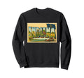 Indiana 50S Letters Travel Art Sweatshirt - Trendy Graphic for Adults - T-Shirt, Sweatshirt, Hoodie
