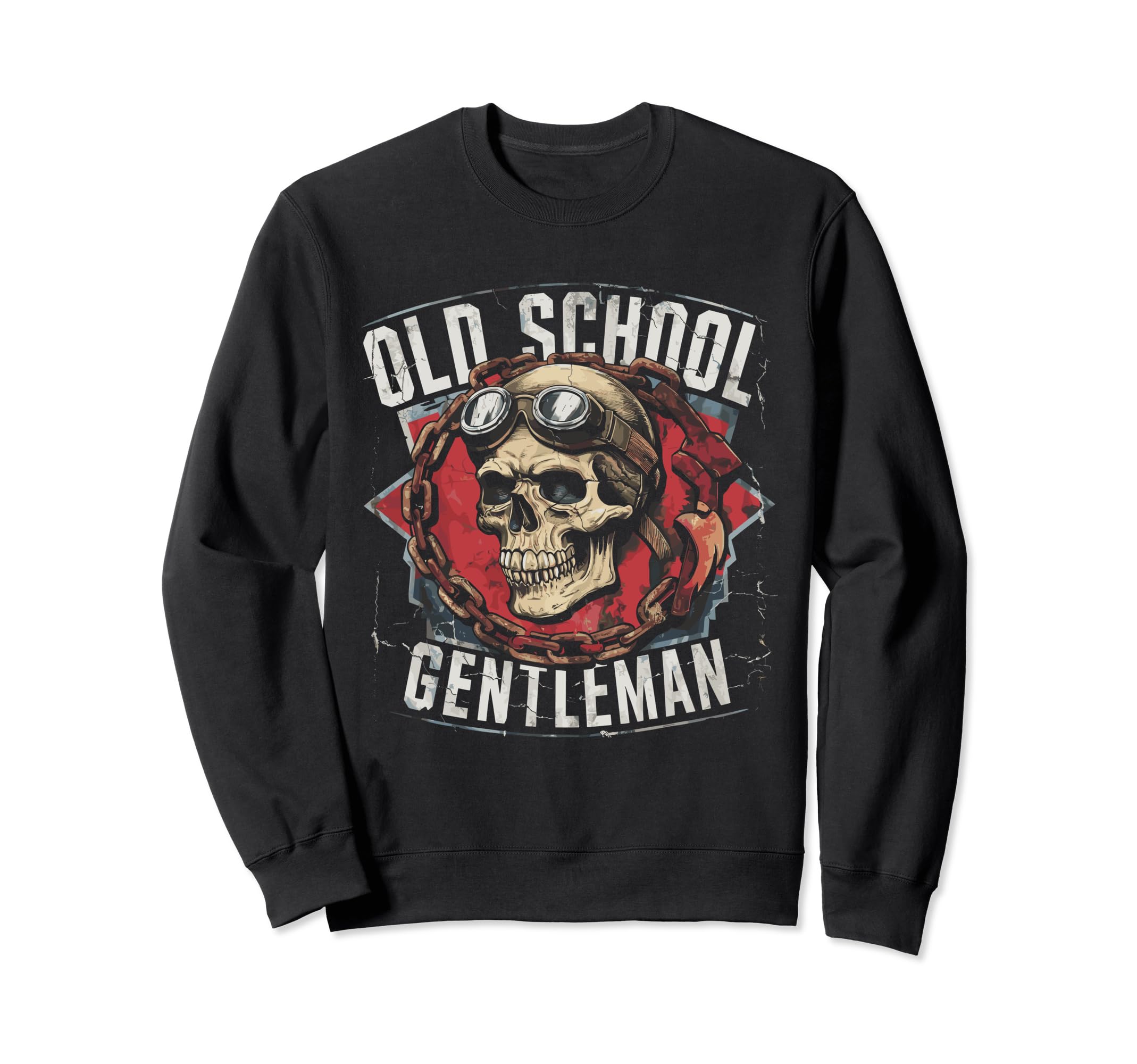 Biker Skull Motorcycle Gentleman Sweatshirt - Graphic Print Unisex - T-Shirt, Sweatshirt, Hoodie