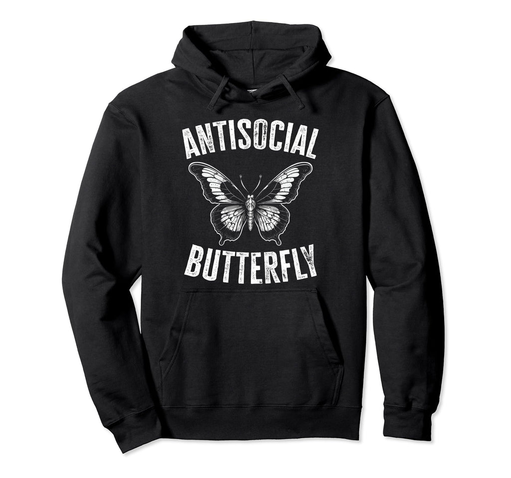 Antisocial Butterfly Introverts Hoodie - Casual Everyday Wear for Adults - T-Shirt, Sweatshirt, Hoodie