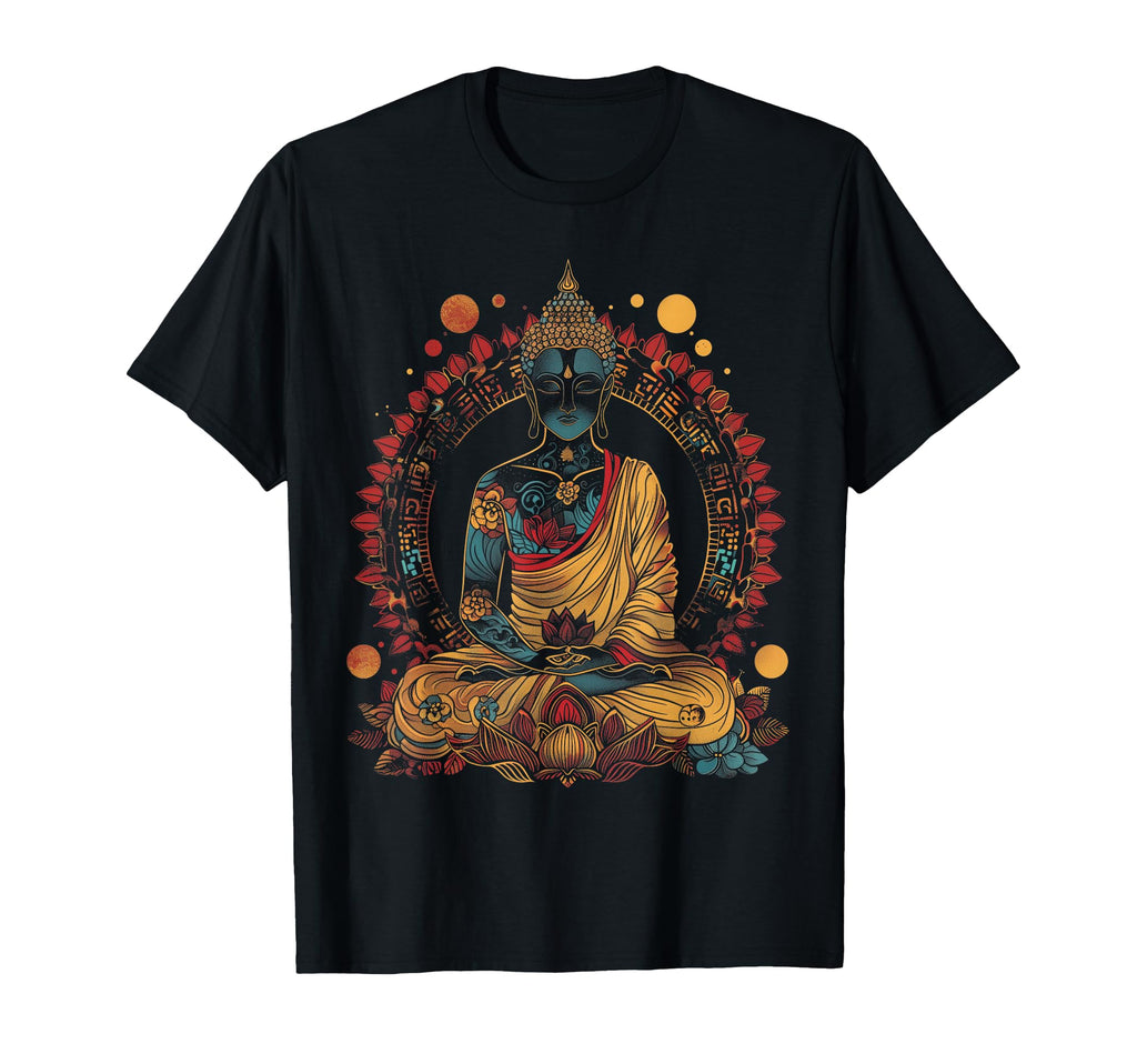 Buddha Flowers Zen Buddhist Buddhism T-Shirt - Aesthetic Graphic Unisex - T-Shirt, Sweatshirt, Hoodie