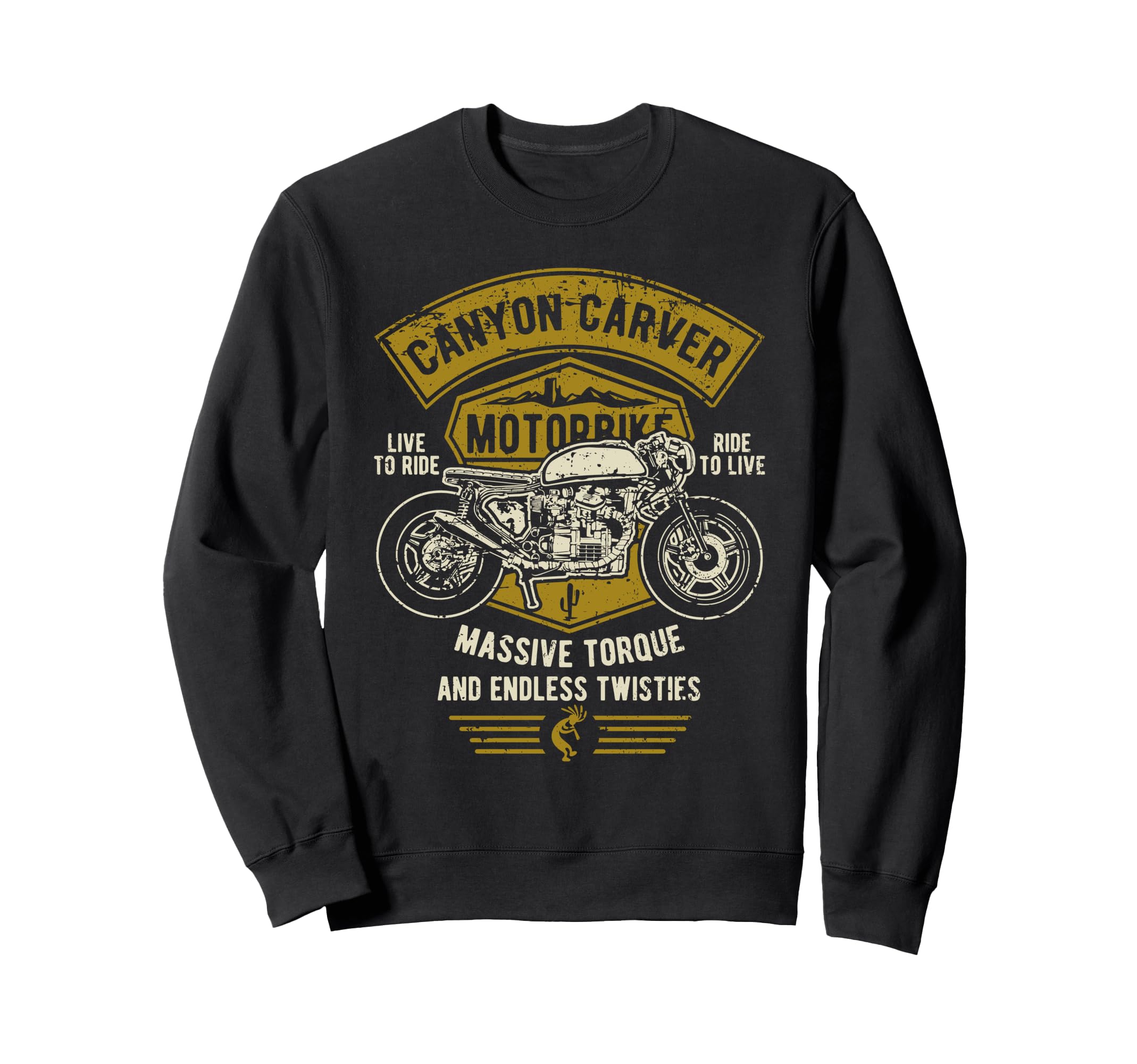 Canyon Carver Motorcycle Distressed Sweatshirt - Streetwear Style Unisex - T-Shirt, Sweatshirt, Hoodie