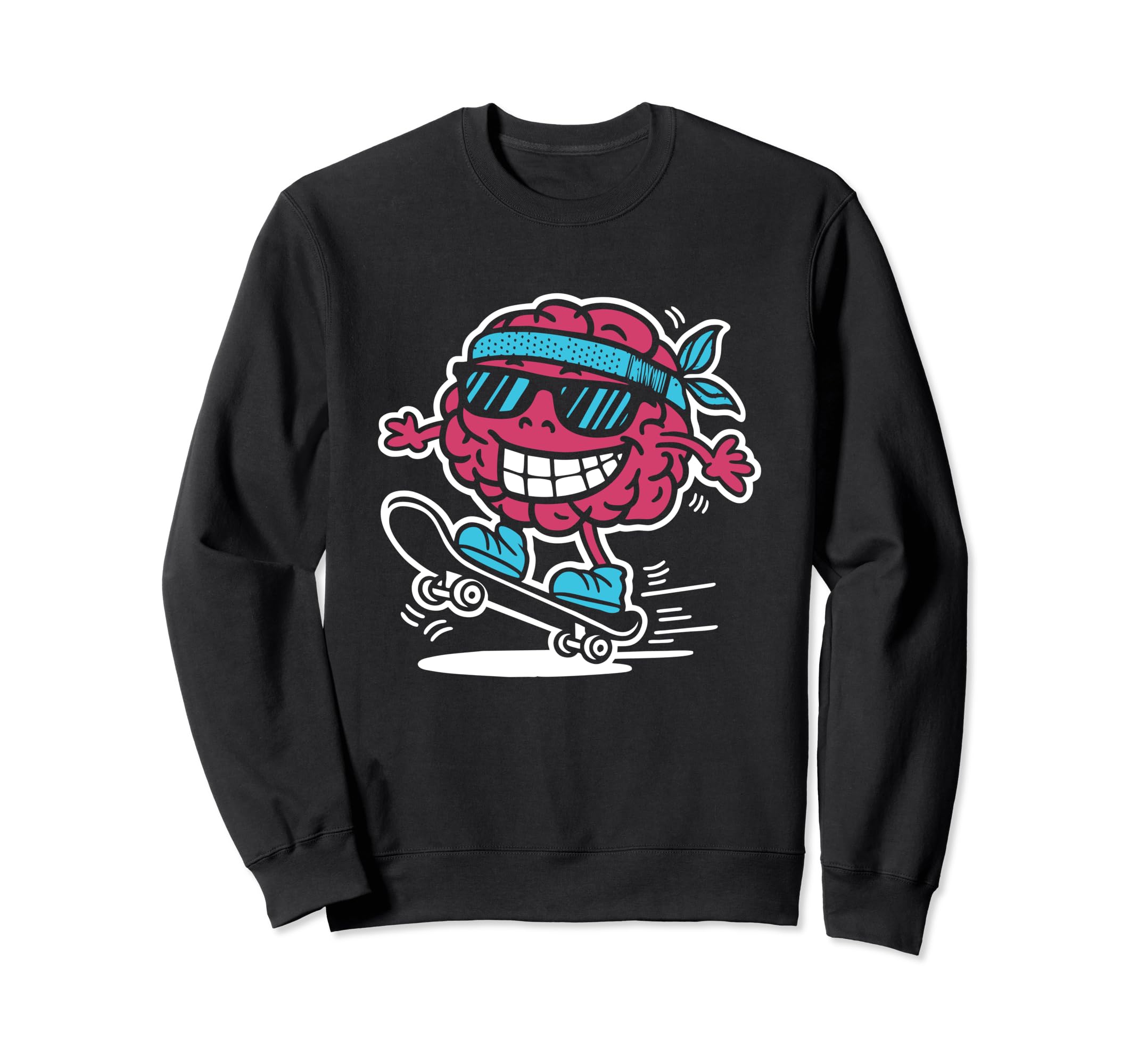 Skateboarding Brain Funny Mental Sweatshirt - Streetwear Style Unisex - T-Shirt, Sweatshirt, Hoodie