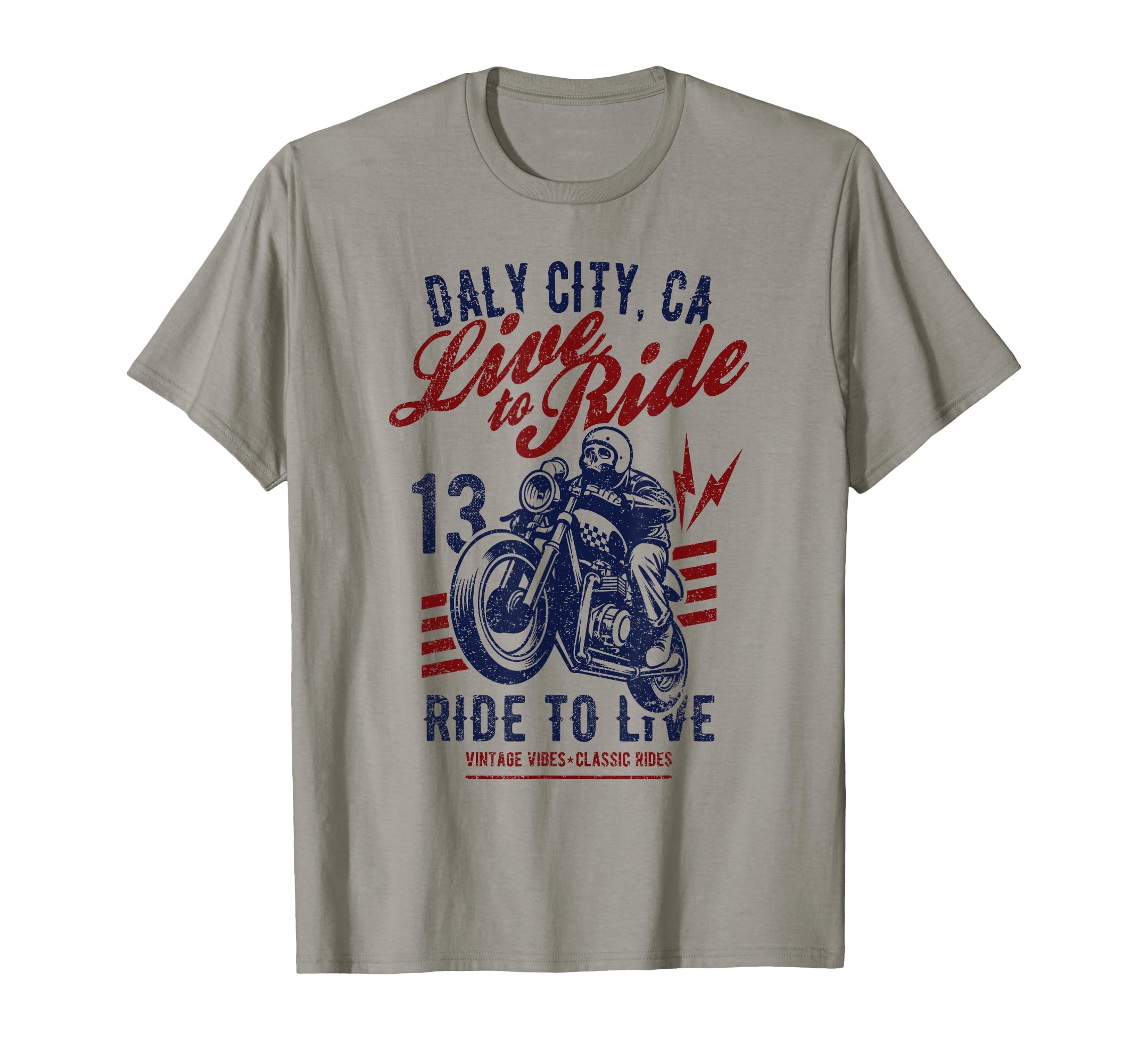 Daly City California Motorcycle Skull T-Shirt - Trendy Graphic Men Women - T-Shirt, Sweatshirt, Hoodie