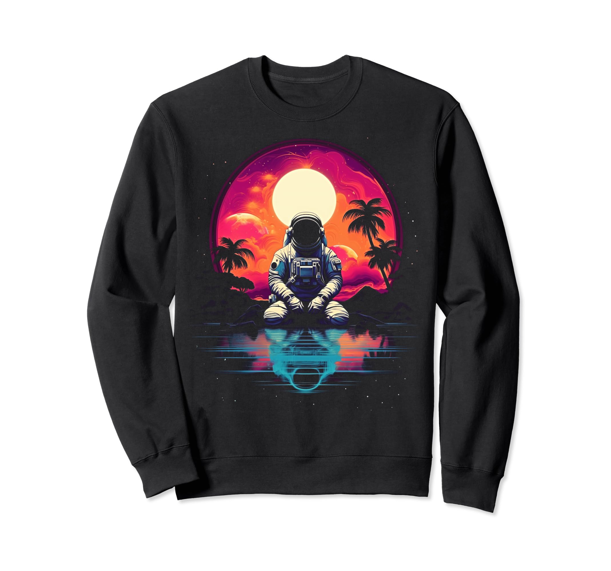 Synthwave Astronaut Cyberpunk 80S Sweatshirt - Aesthetic Graphic Unisex - T-Shirt, Sweatshirt, Hoodie