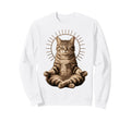 Yoga Meditation Lotus Pose Cat Sweatshirt - Minimalist Print Men Women - T-Shirt, Sweatshirt, Hoodie