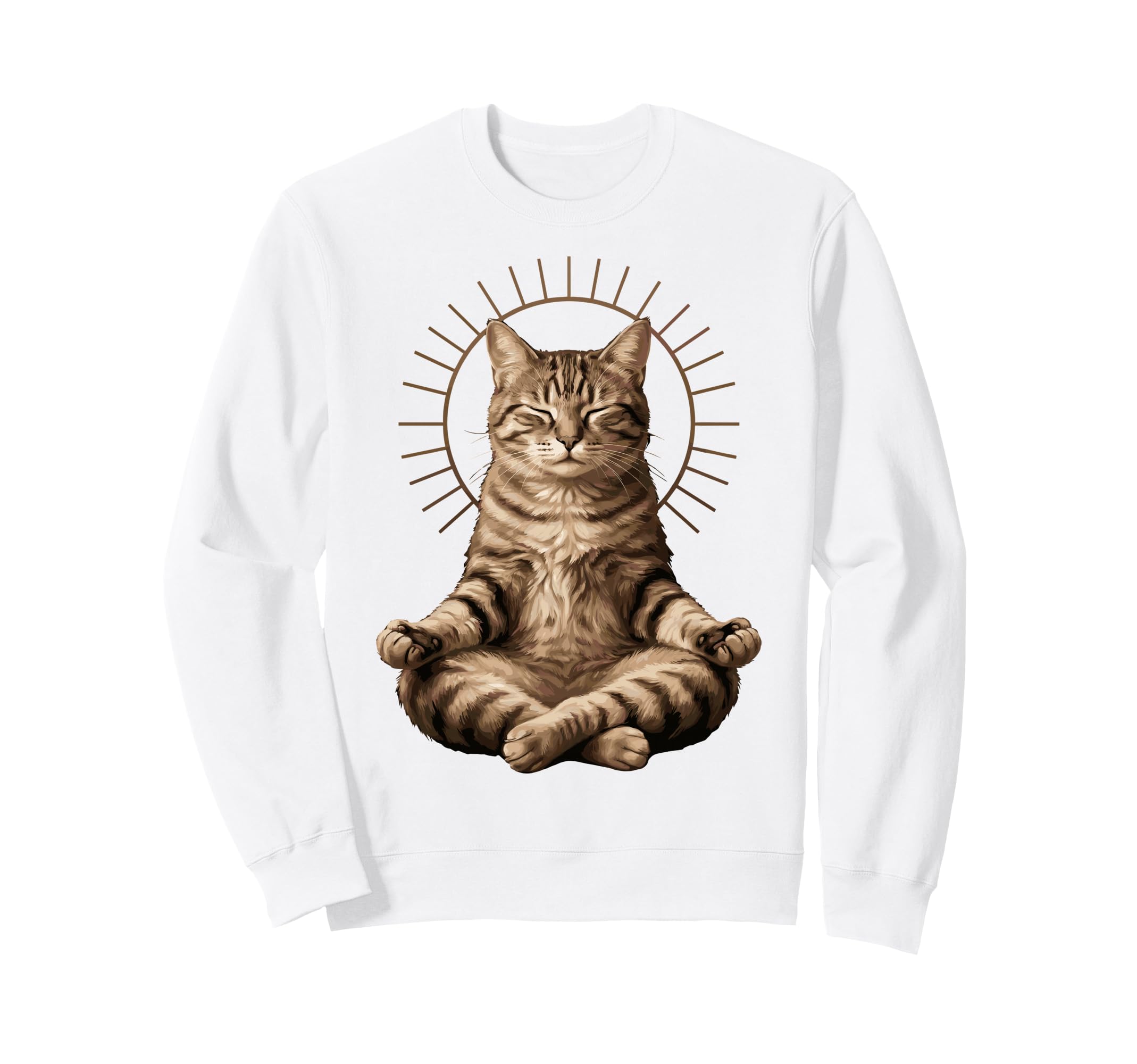 Yoga Meditation Lotus Pose Cat Sweatshirt - Minimalist Print Men Women - T-Shirt, Sweatshirt, Hoodie