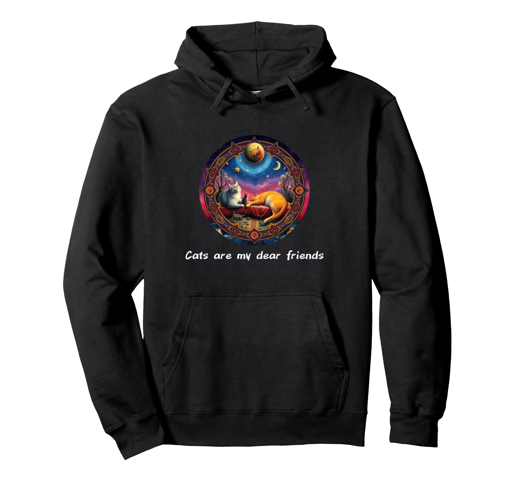 Cats Are My Best Friends Sacred Animals Hoodie - Unique Graphic for Adults - T-Shirt, Sweatshirt, Hoodie