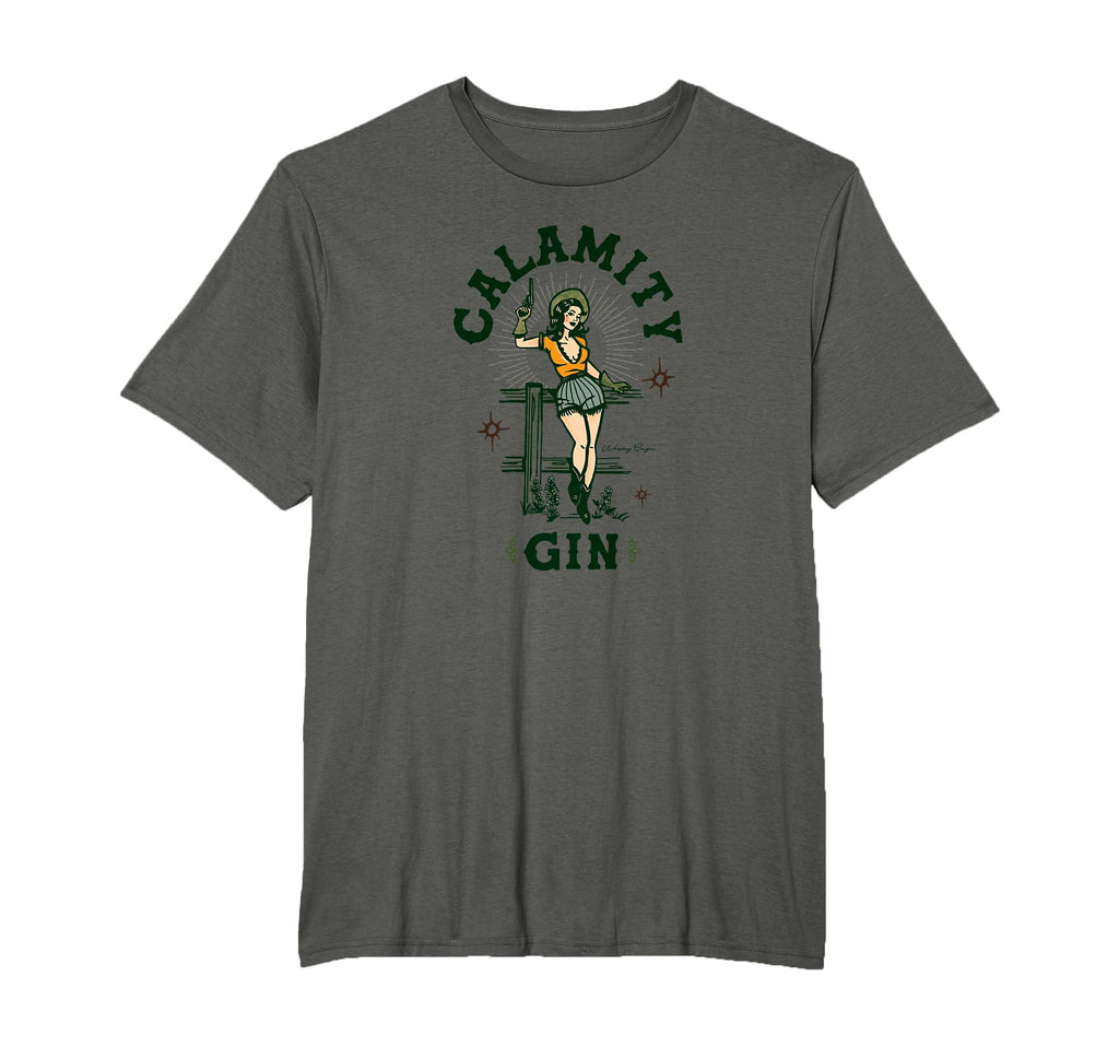 Calamity Gin Funny Pinup Cowgirl T-Shirt - Streetwear Style for Adults - T-Shirt, Sweatshirt, Hoodie