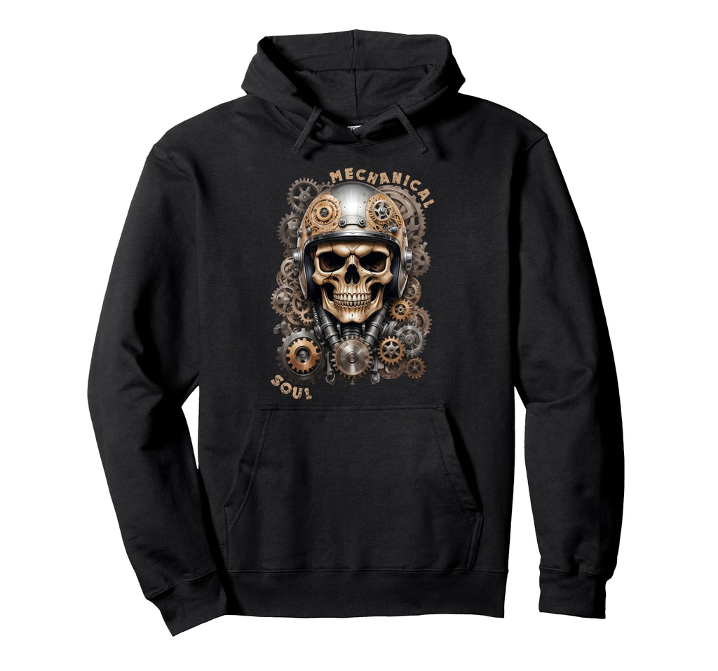 Biker Skull Rider Motorcyclist Custom Hoodie - Minimalist Print Men Women - T-Shirt, Sweatshirt, Hoodie
