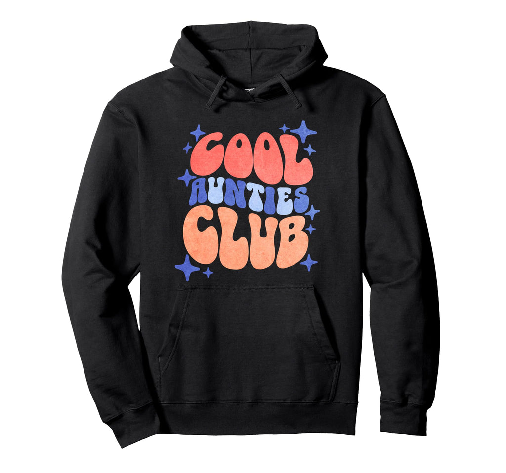 Aunties Club Bubble Letters Aesthetic Hoodie - Casual Everyday Wear Unisex - T-Shirt, Sweatshirt, Hoodie
