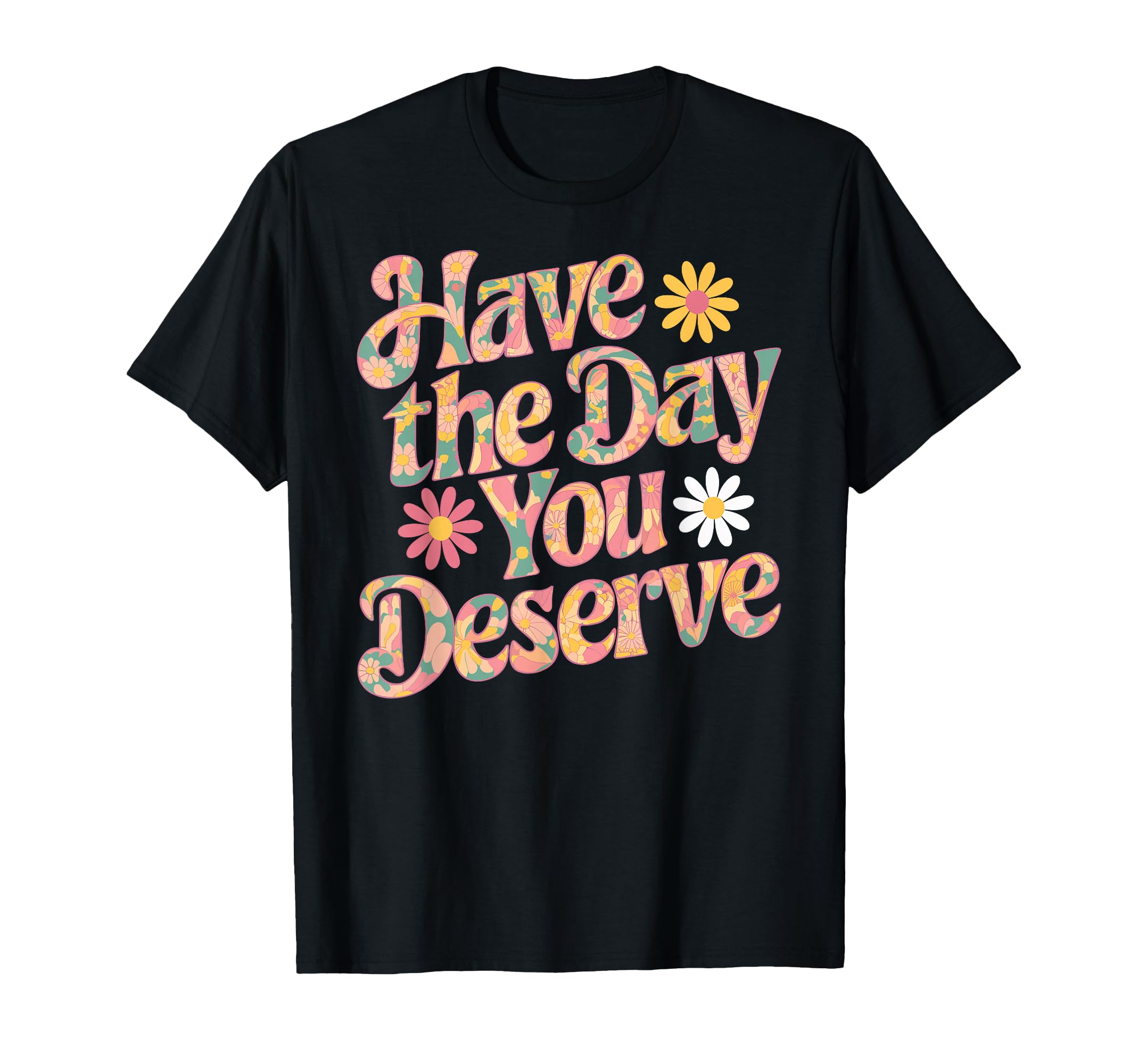 Groovy Mental Health Support Black Fit V T-Shirt - Novelty Apparel Unisex - T-Shirt, Sweatshirt, Hoodie