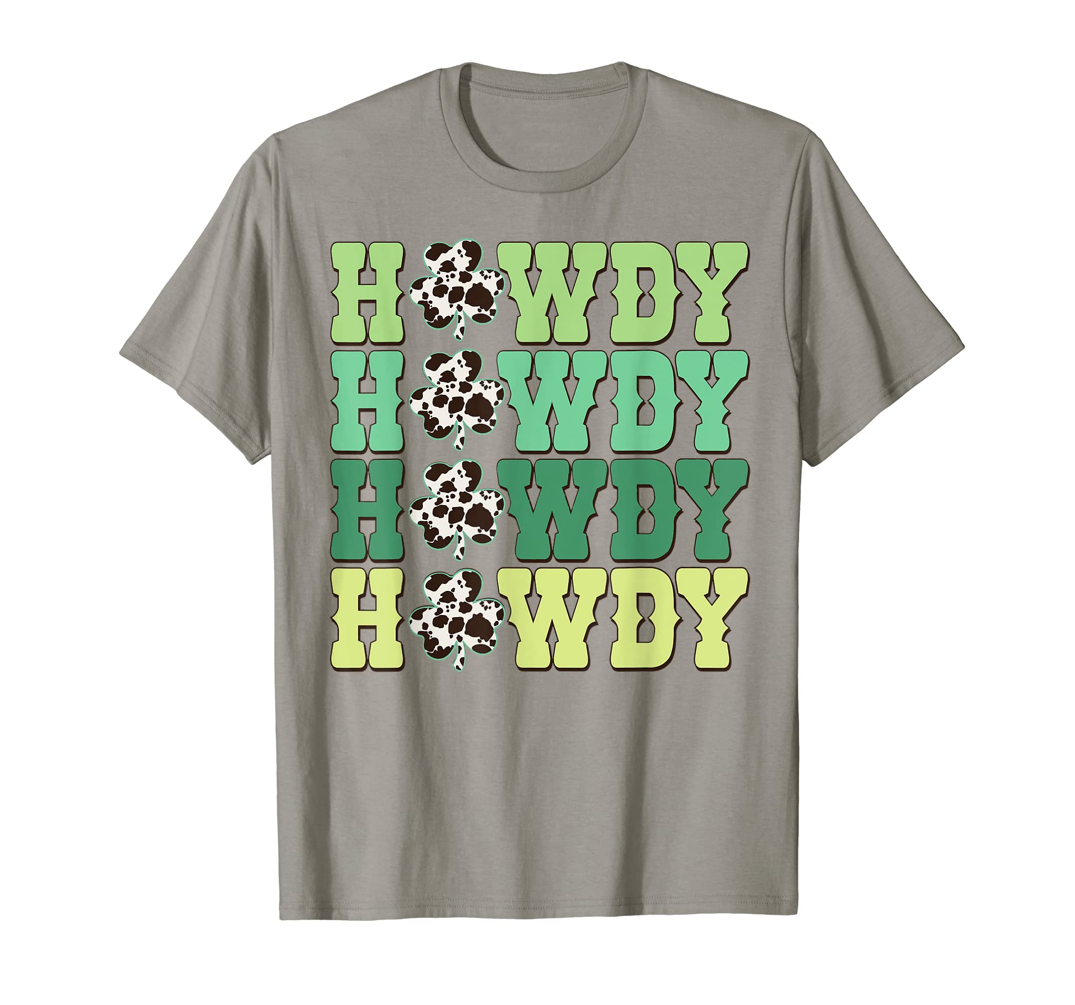 Howdy Shamrock Cow Pattern St Patricks T-Shirt - Trendy Graphic Men Women - T-Shirt, Sweatshirt, Hoodie
