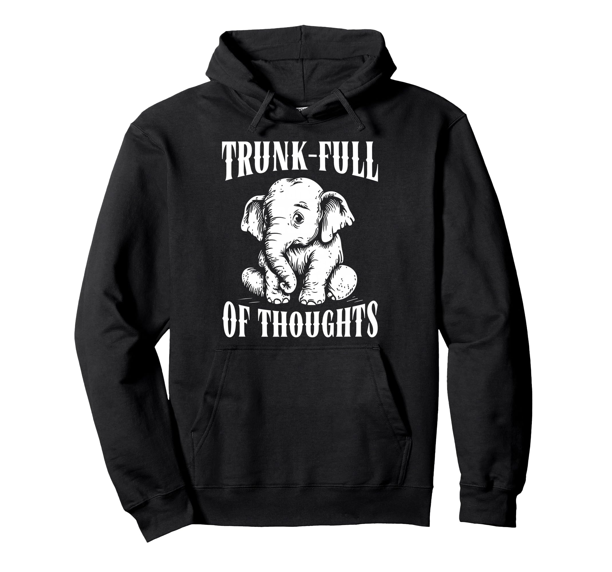 Thoughtful Elephant Overthinkers Hoodie - Minimalist Print Unisex - T-Shirt, Sweatshirt, Hoodie