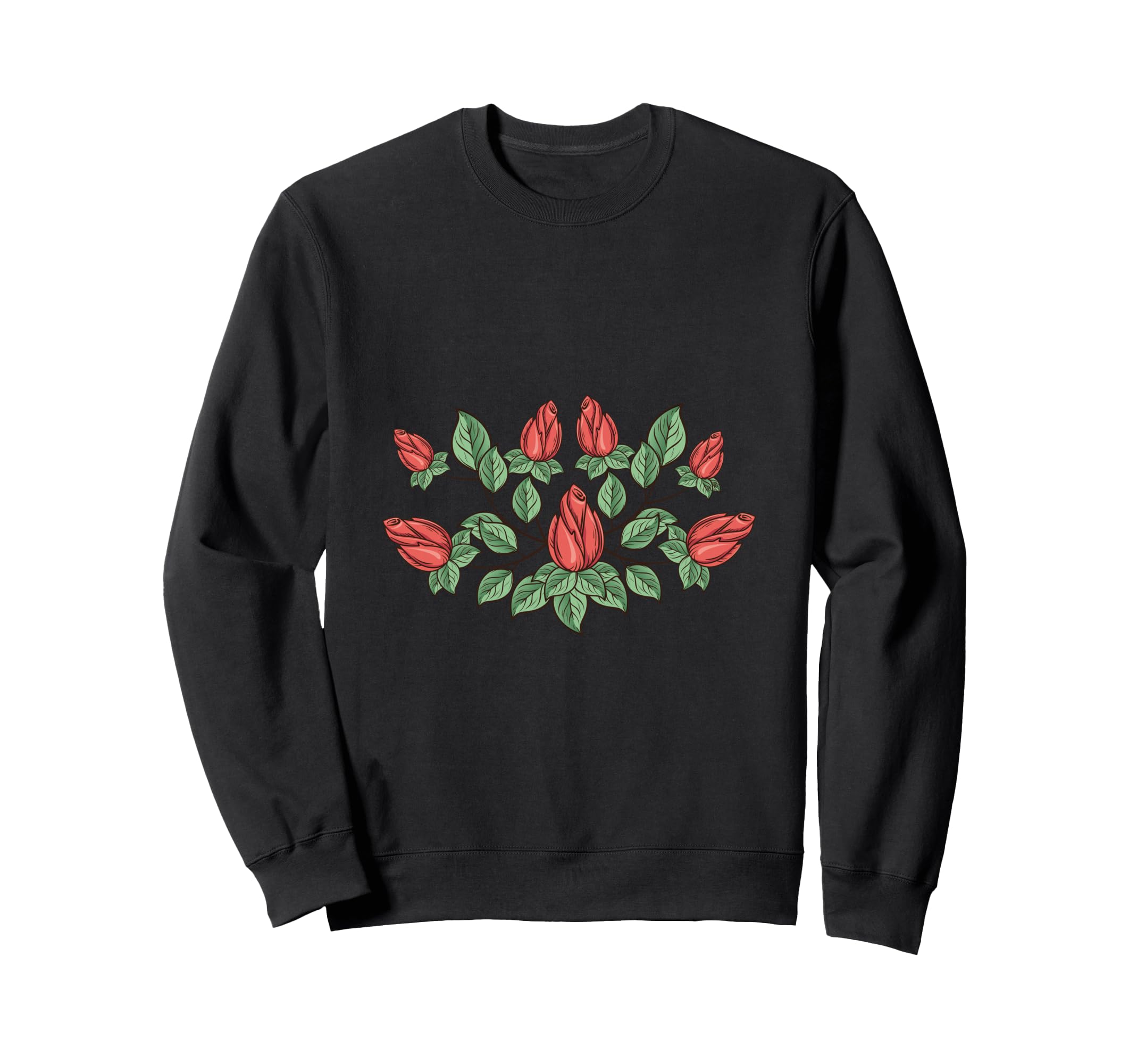 Rose Decorative Tattoo Floral Sweatshirt - Fun Novelty Design for Adults - T-Shirt, Sweatshirt, Hoodie
