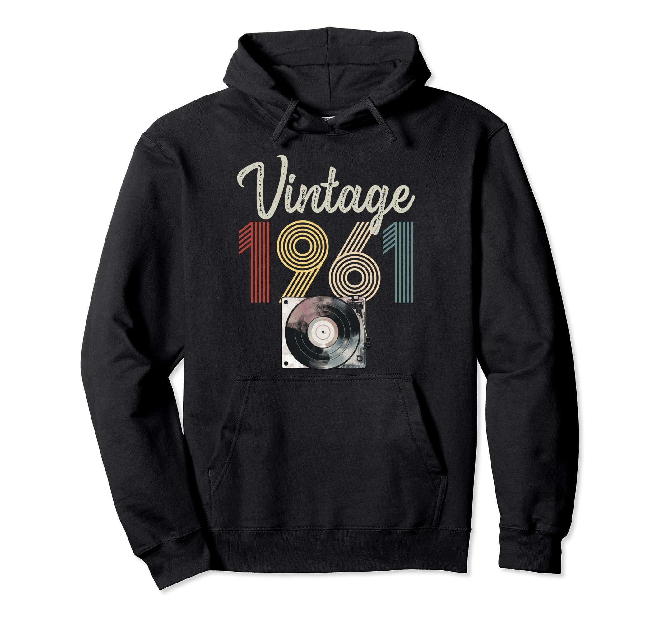 1961 Born 1961 Vinyl Record Player Hoodie - Fun Novelty Design Men Women - T-Shirt, Sweatshirt, Hoodie