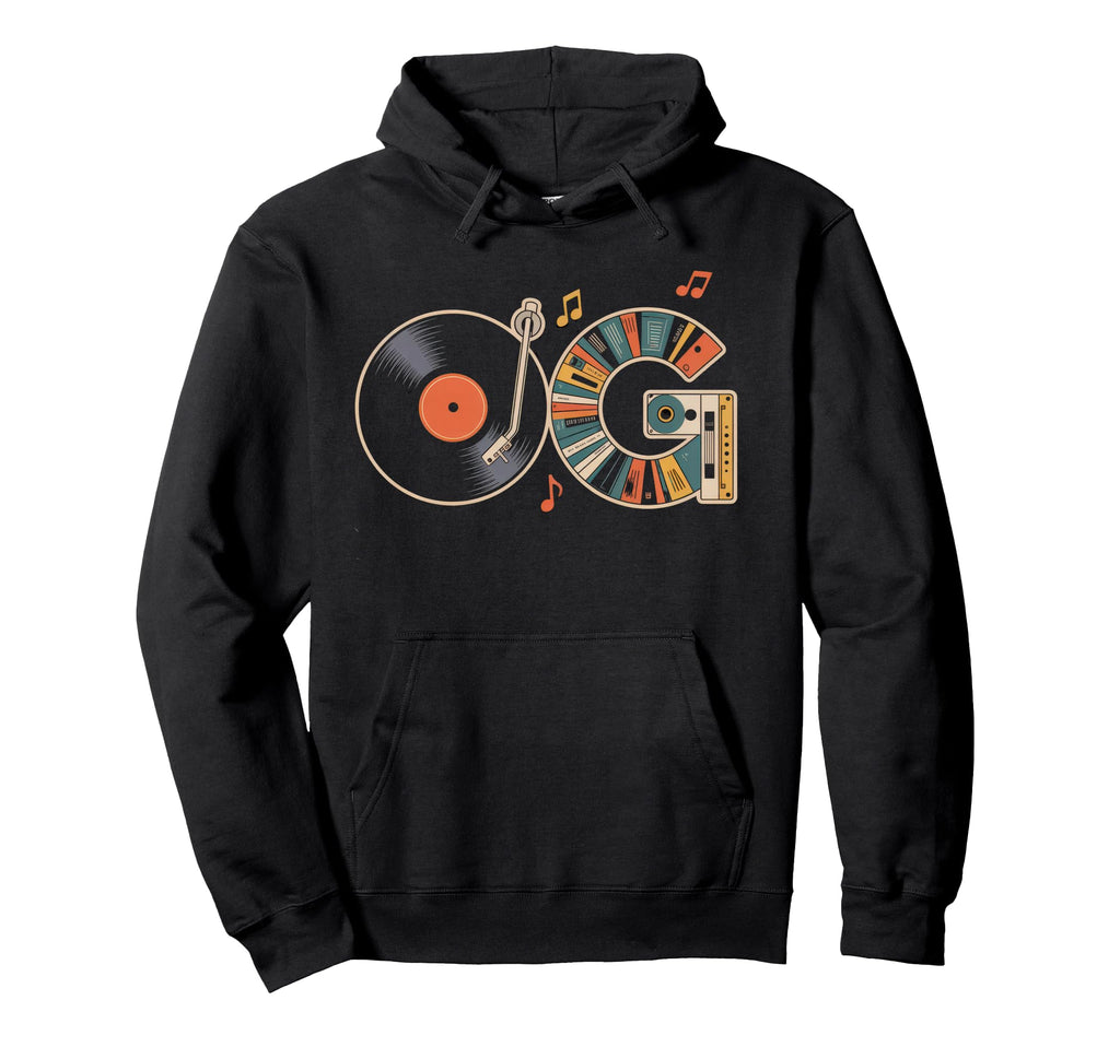 Old School Og Hip Hop Vinyl Cds Tapes Hoodie - Trendy Graphic Men Women - T-Shirt, Sweatshirt, Hoodie