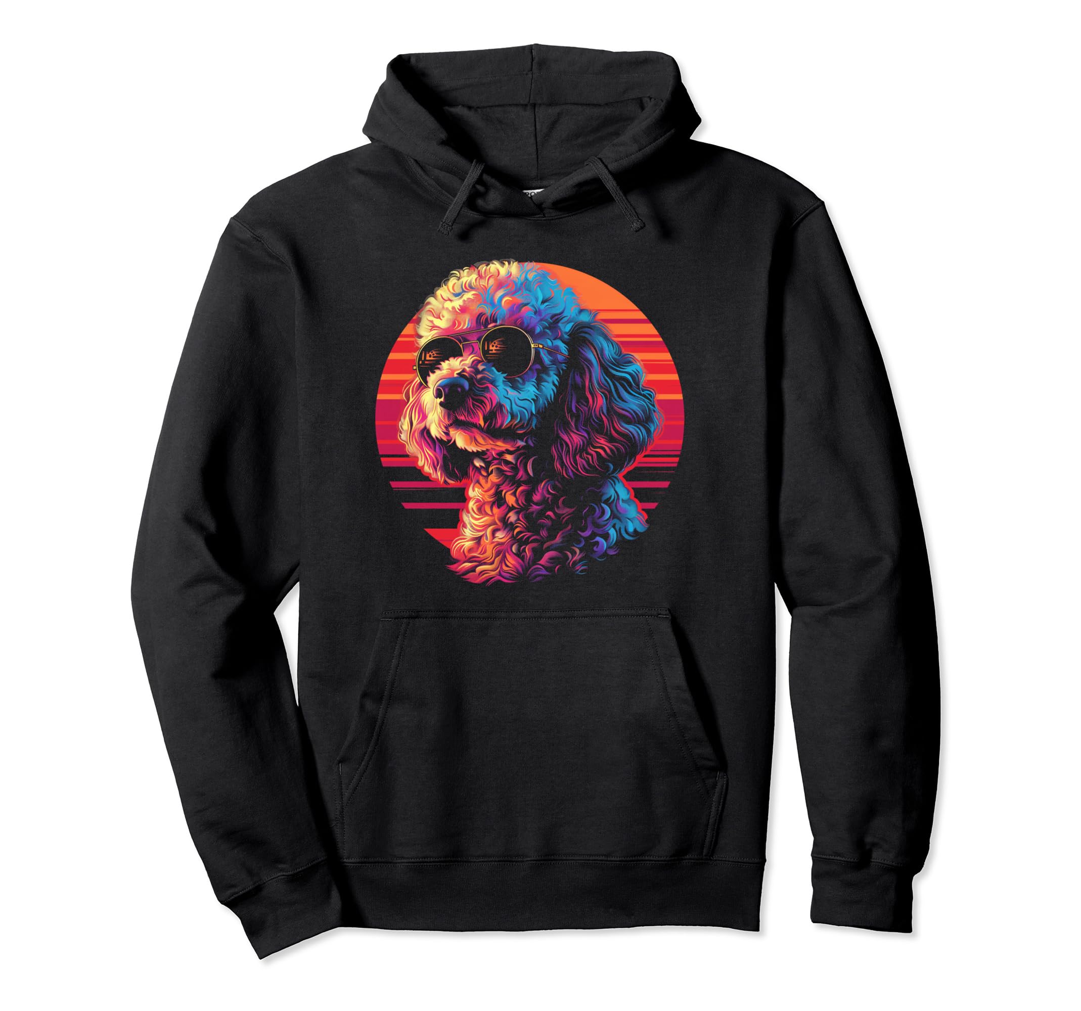 Poodle Dog Vaporwave Retrowave Synthwave Hoodie - Trendy Graphic Men Women - T-Shirt, Sweatshirt, Hoodie