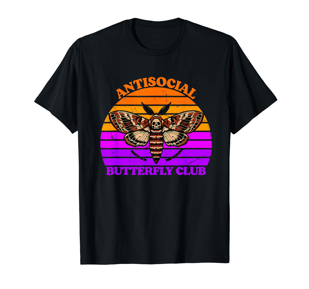 Antisocial Partying Shadows Butterfly Club T-Shirt - Unique Graphic Unisex - T-Shirt, Sweatshirt, Hoodie