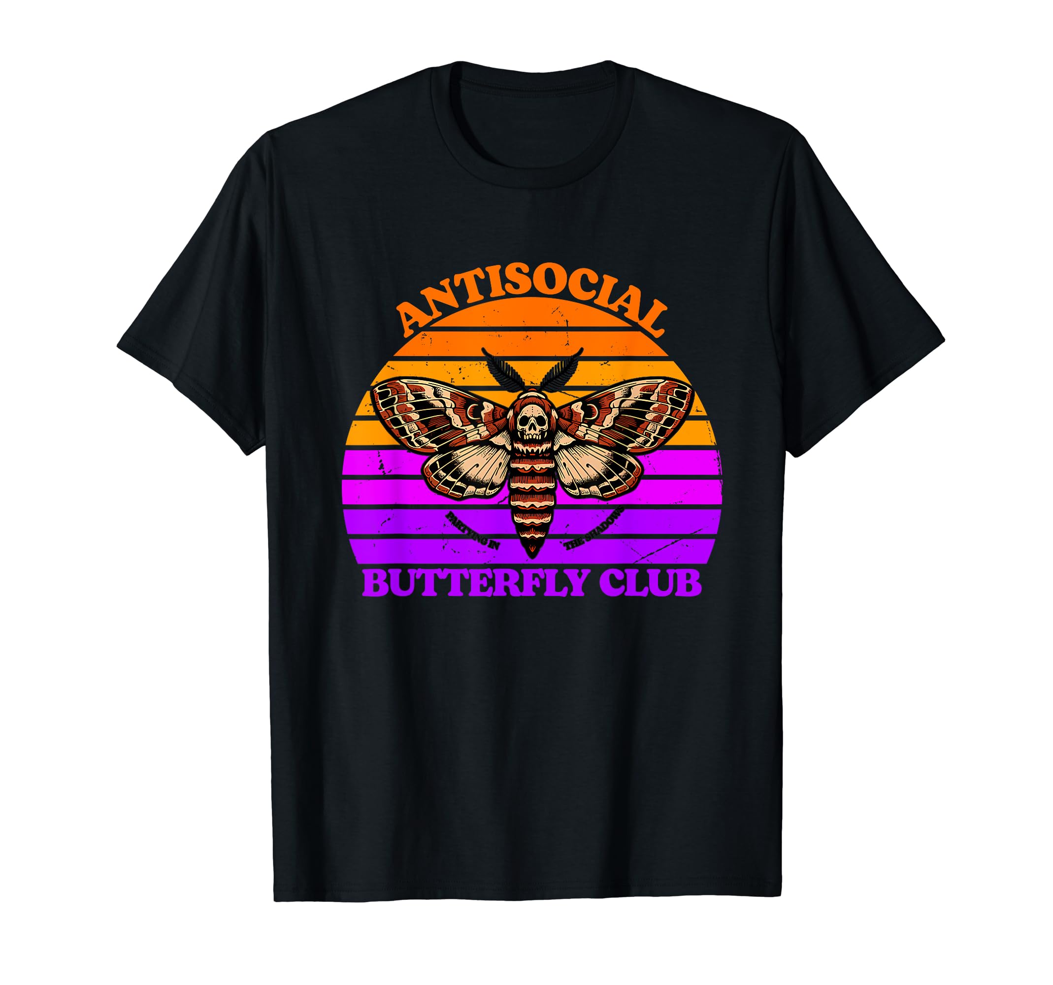 Antisocial Partying Shadows Butterfly Club T-Shirt - Unique Graphic Unisex - T-Shirt, Sweatshirt, Hoodie