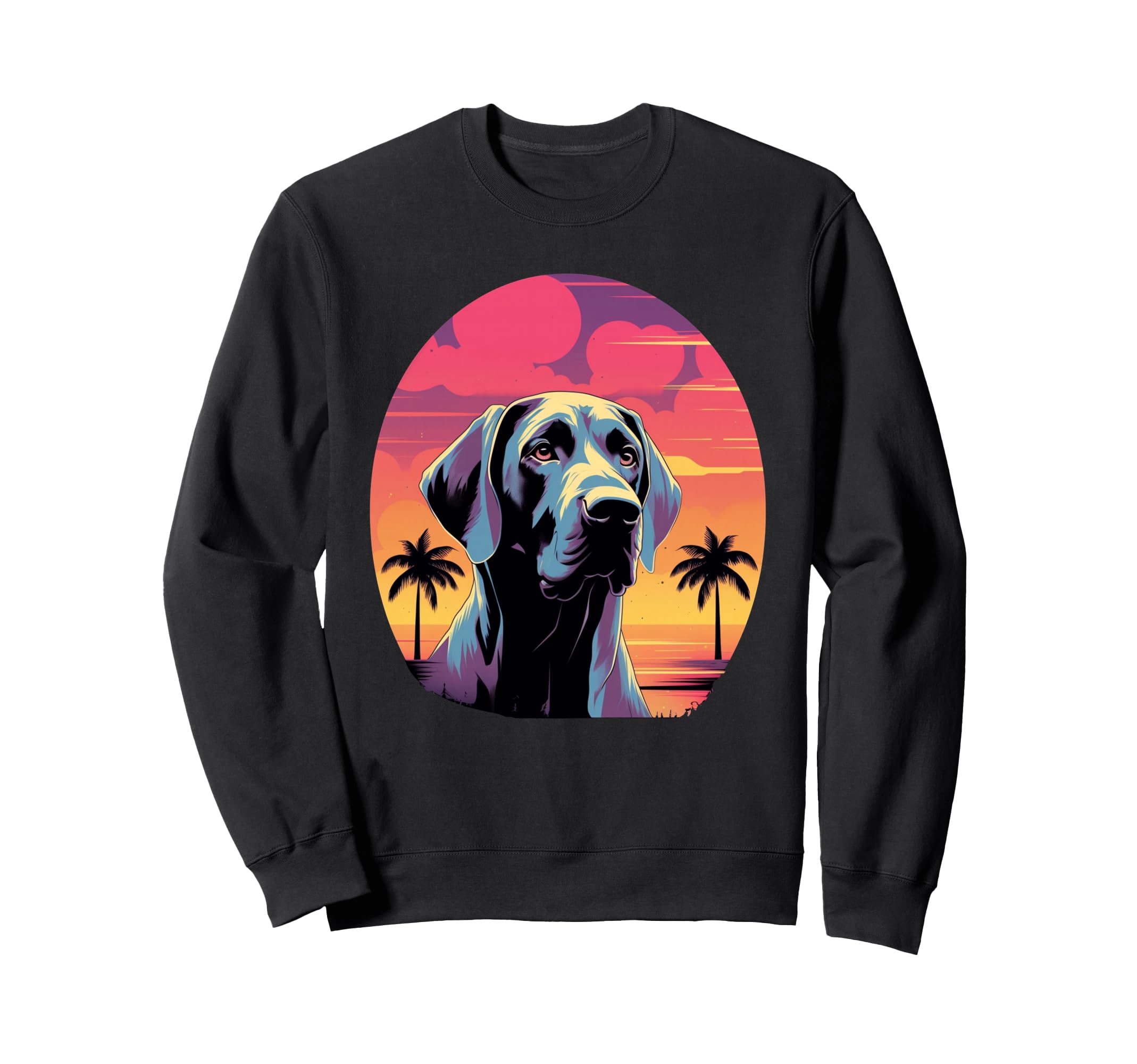 Great Dane 80S Synthwave Sweatshirt - Casual Everyday Wear for Adults - T-Shirt, Sweatshirt, Hoodie