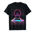 Synthwave Alien Buddha Cyberpunk T-Shirt - Fun Novelty Design for Adults - T-Shirt, Sweatshirt, Hoodie