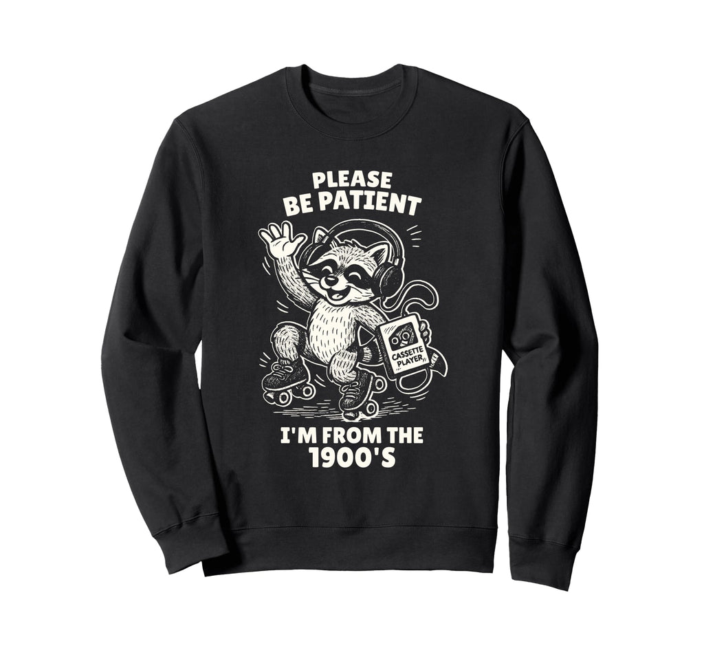 Raccoon 1900S Cassette Player Sweatshirt - Custom Art Print for Adults - T-Shirt, Sweatshirt, Hoodie