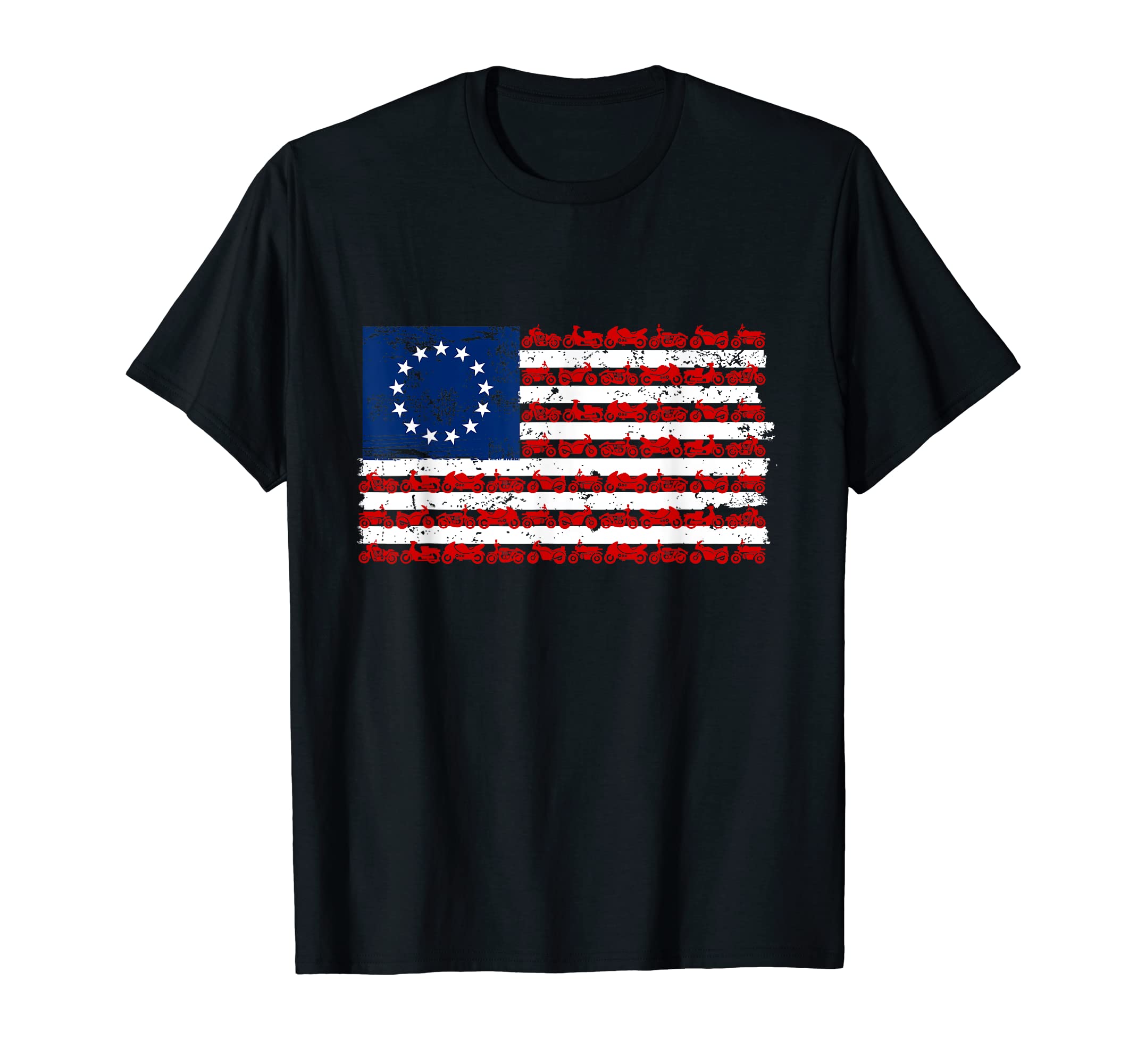 American Flag Model Motorcycle Lover Gift T-Shirt - Graphic Print Men Women - T-Shirt, Sweatshirt, Hoodie