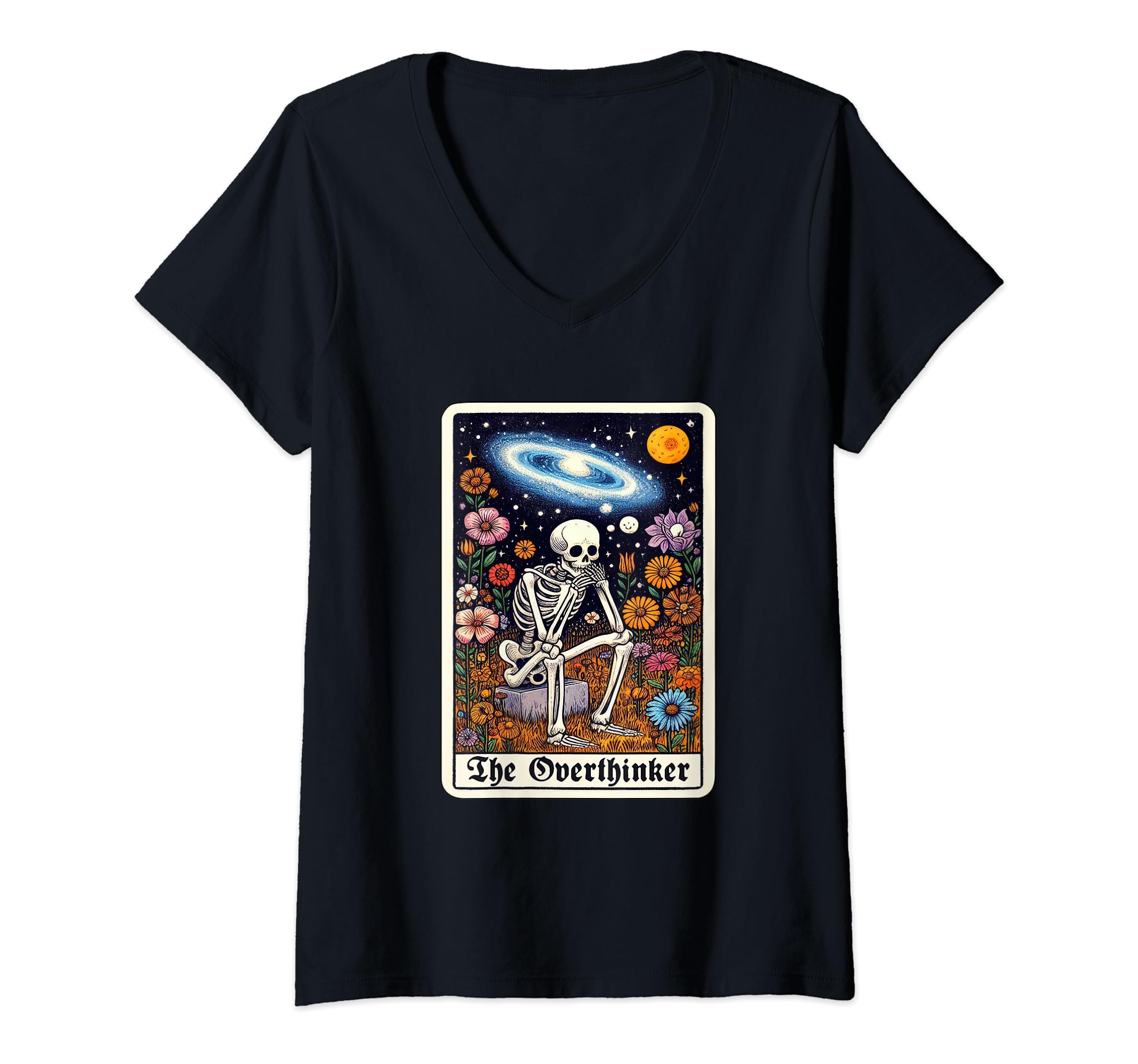 Womens Overthinker Tarot Cards T-Shirt - Minimalist Print for Adults - T-Shirt, Sweatshirt, Hoodie