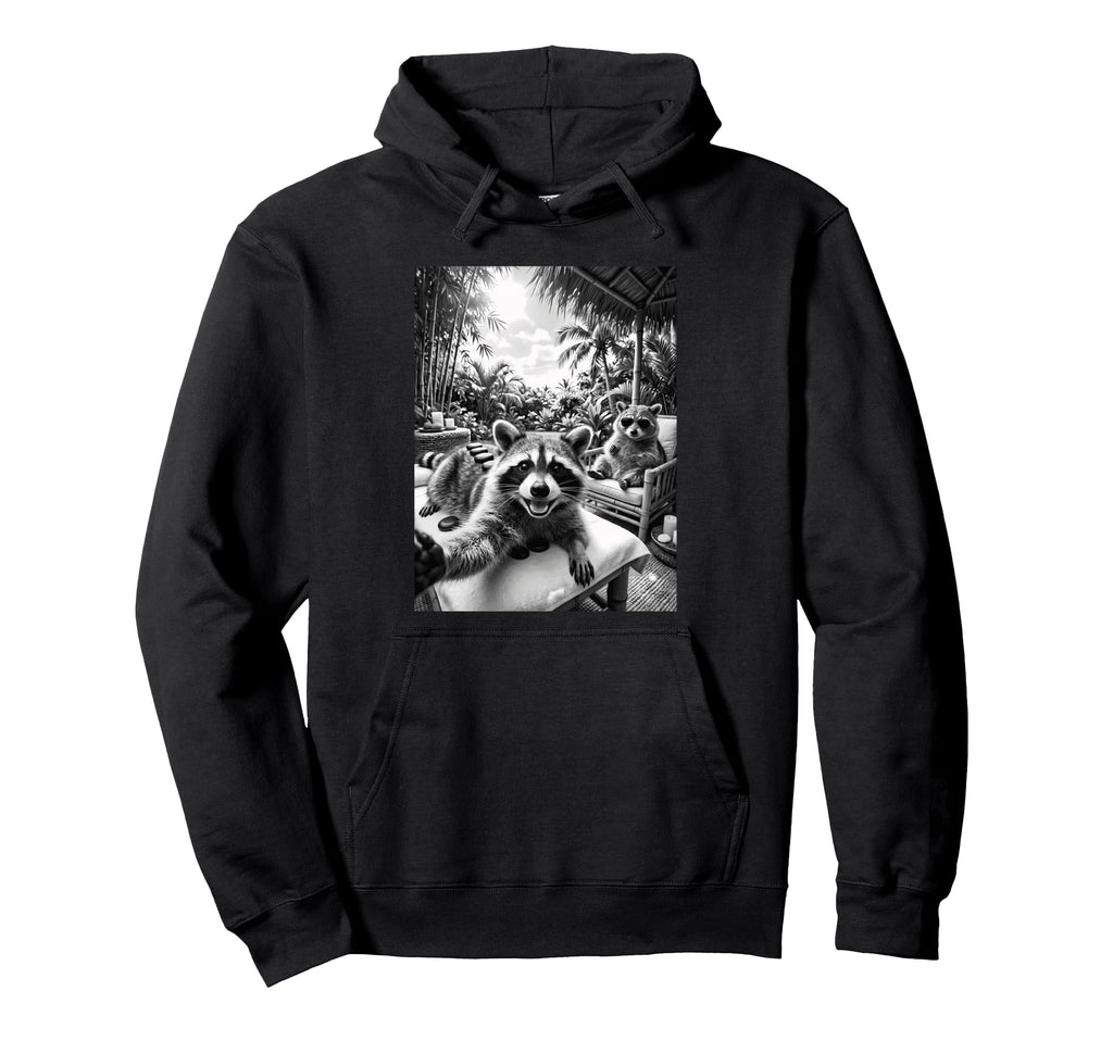 Funny Raccoon Spa Day Meme Self Care Hoodie - Streetwear Style Unisex - T-Shirt, Sweatshirt, Hoodie
