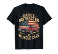 Easily Distracted Muscle Cars American T-Shirt - Trendy Graphic for Adults - T-Shirt, Sweatshirt, Hoodie