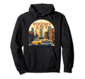 Yellow Nyc Taxi Urban Typography Art Hoodie - Custom Art Print Men Women - T-Shirt, Sweatshirt, Hoodie