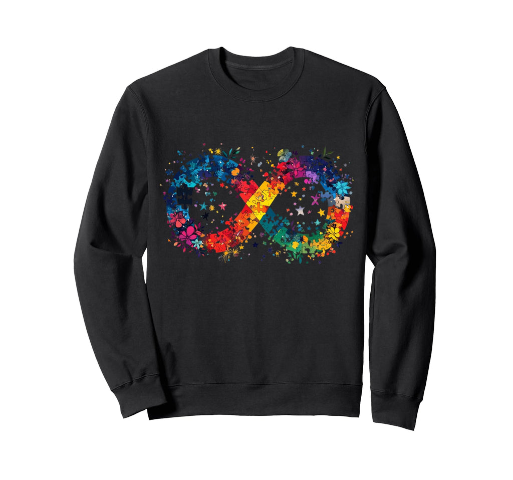 Autistic Pride Glowing Infinity Sweatshirt - Unique Graphic for Adults - T-Shirt, Sweatshirt, Hoodie