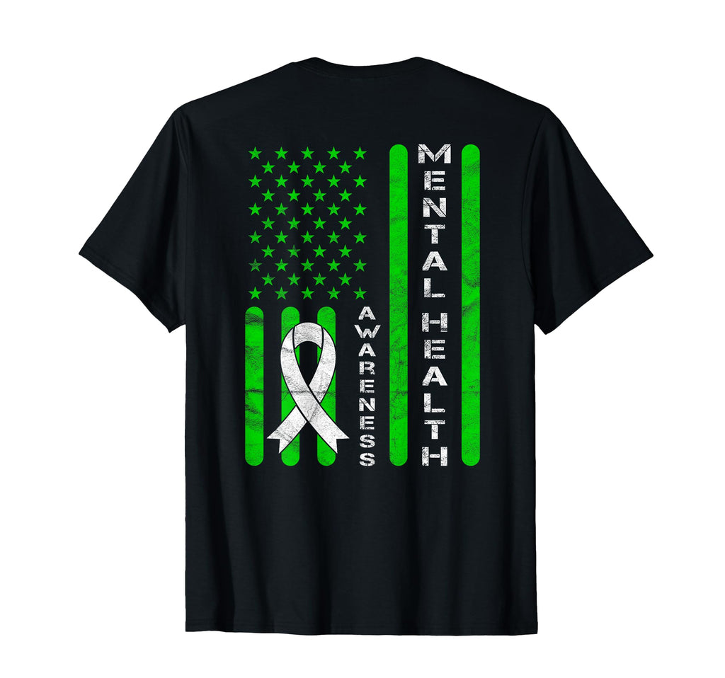 Mental Health Awareness Back Flag T-Shirt - Trendy Graphic Men Women - T-Shirt, Sweatshirt, Hoodie