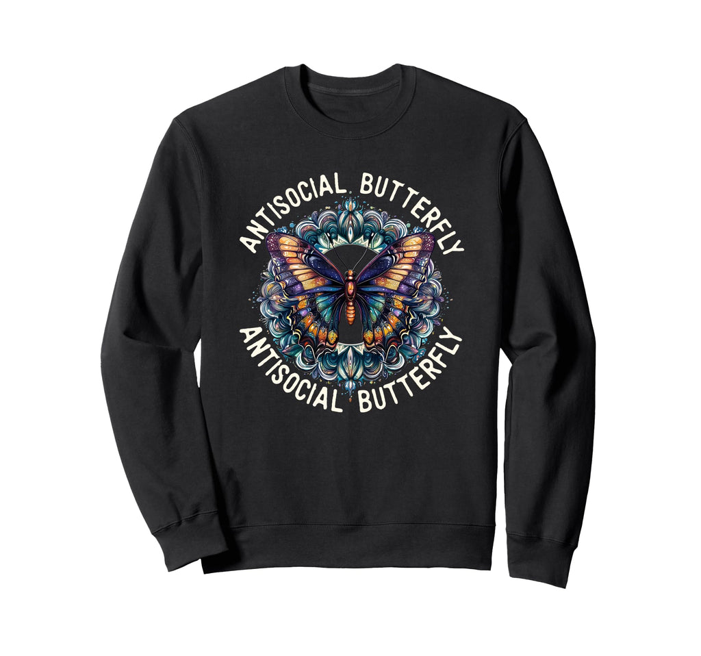 Antisocial Butterfly Gift Hoodie - Unique Graphic Unisex - T-Shirt, Sweatshirt, Hoodie