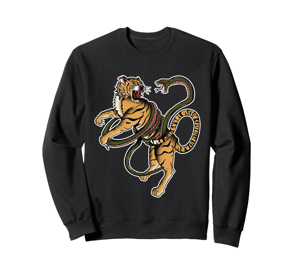 American Traditional Tiger And Snake Sweatshirt - Novelty Apparel Unisex - T-Shirt, Sweatshirt, Hoodie