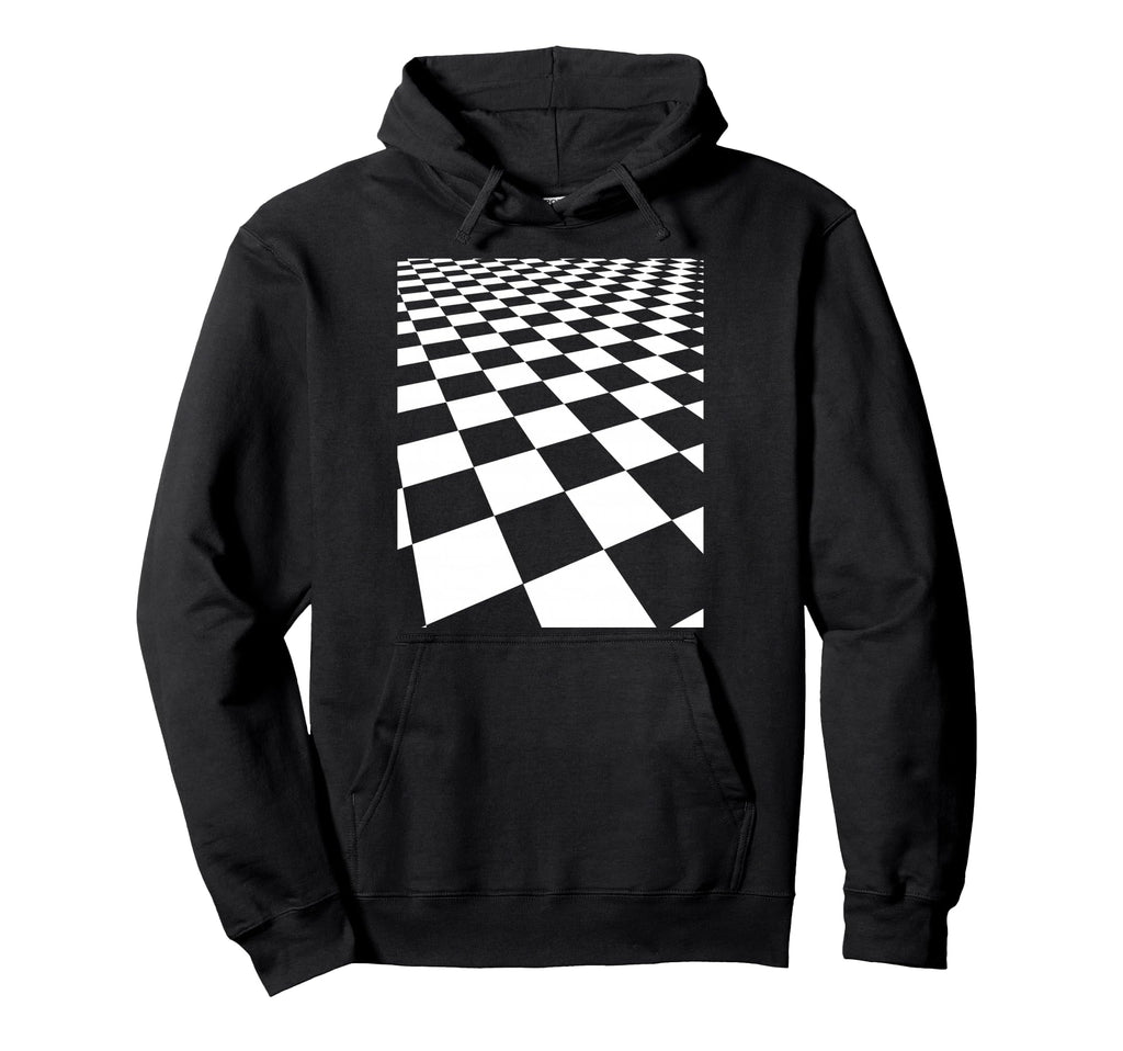 Black And White Checkerboard Pattern Hoodie - Novelty Apparel for Adults - T-Shirt, Sweatshirt, Hoodie