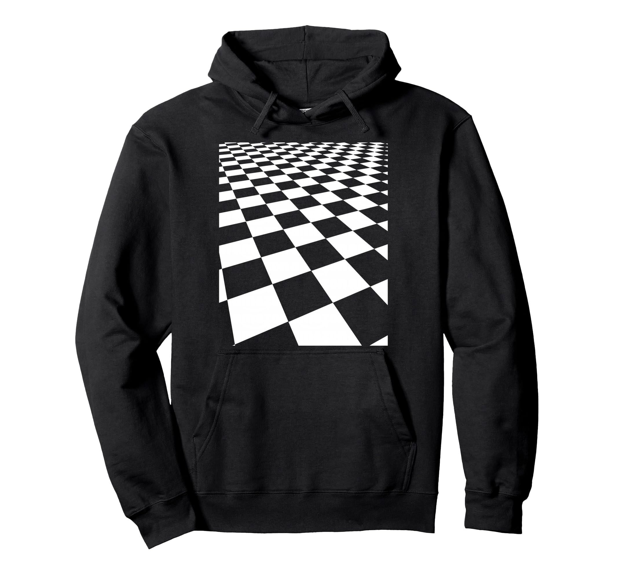 Black And White Checkerboard Pattern Hoodie - Novelty Apparel for Adults - T-Shirt, Sweatshirt, Hoodie