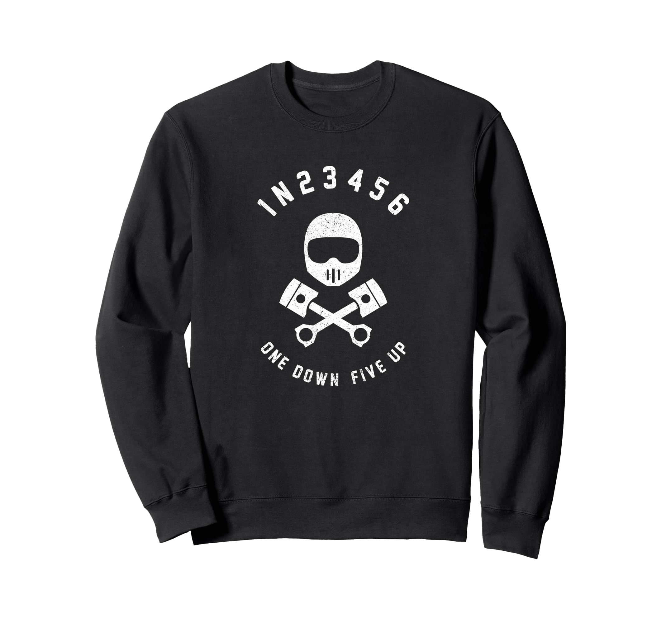 One Down Five Up Motorcycle Shift Sweatshirt - Unique Graphic Unisex - T-Shirt, Sweatshirt, Hoodie