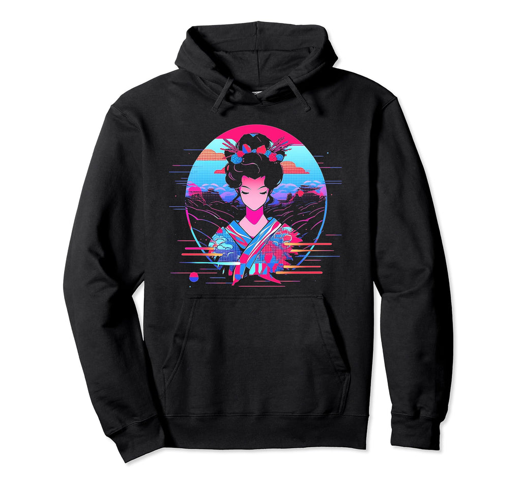 Vaporwave Geisha 80S Synthwave 27 Hoodie - Custom Art Print for Adults - T-Shirt, Sweatshirt, Hoodie